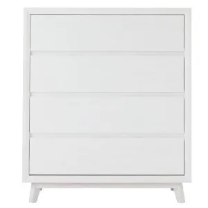 Morgan Oak Tallboy White - 4 Drawer by null, a Dressers & Chests of Drawers for sale on Style Sourcebook