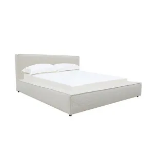 Riley Boucle Ivory Bed Frame by null, a Beds & Bed Frames for sale on Style Sourcebook