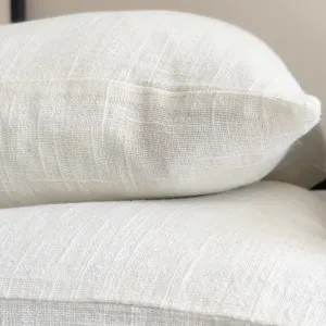 Olga Linen Cotton Cushion 40x60cm Lumbar - White by null, a Cushions, Decorative Pillows for sale on Style Sourcebook