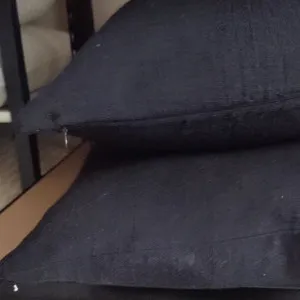 Olga Linen Cotton Cushion 40x60cm Lumbar  - Black by null, a Cushions, Decorative Pillows for sale on Style Sourcebook