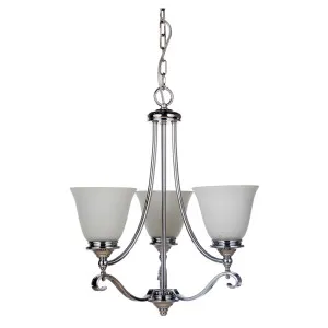 Dallas Chrome Chain Pendant Light 3 Light by Lighting Inspirations, a Pendant Lighting for sale on Style Sourcebook