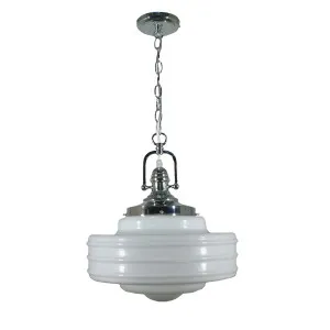 Opal Glass Paramount Chrome Pendant Light Detroit Large by Lighting Inspirations, a Pendant Lighting for sale on Style Sourcebook