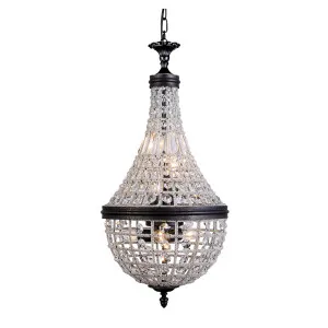 Marseilles Bronze Crystal Basket Chandelier Pendant Light Small by Lighting Inspirations, a Pendant Lighting for sale on Style Sourcebook