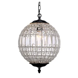 Marseilles Bronze Crystal Ball Chandelier Pendant Light Small by Lighting Inspirations, a Pendant Lighting for sale on Style Sourcebook