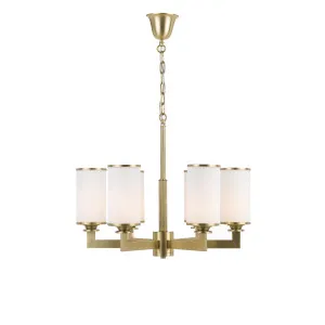 Telbix Ahern Brass and Opal Glass Pendant 15 Light by Telbix, a Pendant Lighting for sale on Style Sourcebook
