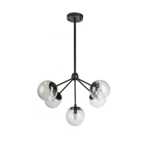 Fiorentino 5 Light Cluster Aluminium and Clear Glass Klesh Pendant Light (G9) Black by Fiorentino, a Pendant Lighting for sale on Style Sourcebook