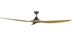 Calibo Smart CloudFan 72" (1830mm) ABS DC Ceiling Fan and Remote Black & Teak by Calibo, a Ceiling Fans for sale on Style Sourcebook