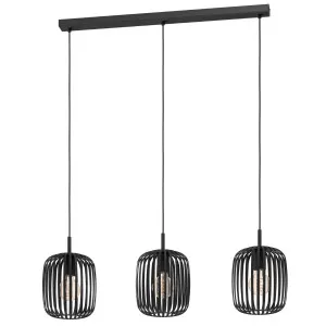 Eglo Romazzina 3 Light Bar Pendant Black by Eglo, a Pendant Lighting for sale on Style Sourcebook