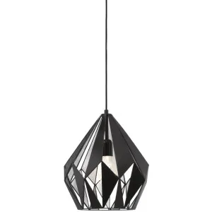 Eglo Carlton 1 Light Pendant Black & Silver by Eglo, a Pendant Lighting for sale on Style Sourcebook
