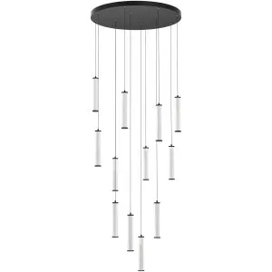 Calibo Charm Modern Fluted 12 Light Cluster Pendant Light Black by Calibo, a Pendant Lighting for sale on Style Sourcebook