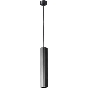 Calibo Canary Fluted 500mm Pendant Black by Calibo, a Pendant Lighting for sale on Style Sourcebook