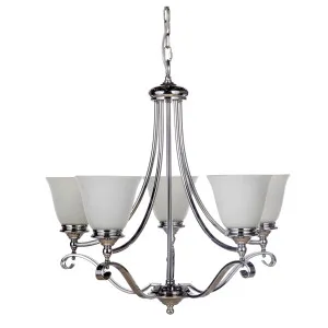 Dallas Chrome Chain Pendant Light 5 Light by Lighting Inspirations, a Pendant Lighting for sale on Style Sourcebook