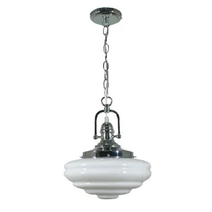 Opal Glass Paramount Chrome Pendant Light Chateau by Lighting Inspirations, a Pendant Lighting for sale on Style Sourcebook
