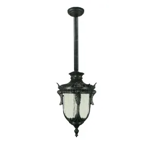 Large Rod IP44 Wellington Pendant Light Antique Black by Lighting Inspirations, a Pendant Lighting for sale on Style Sourcebook