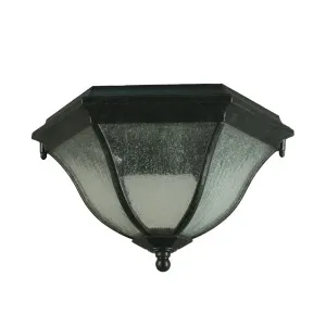 Wickham Ripple Glass Under Eave Ceiling Light IP44 Antique Black by Lighting Inspirations, a Outdoor Lighting for sale on Style Sourcebook
