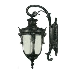 Wellington Antique Black Wall Light IP44 Medium by Lighting Inspirations, a Outdoor Lighting for sale on Style Sourcebook