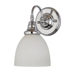 Benson Opal Glass Wall Bracket Light Chrome by Lighting Inspirations, a Wall Lighting for sale on Style Sourcebook