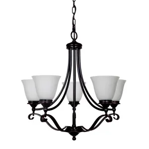 Dallas Bronze Chain Pendant Light 5 Light by Lighting Inspirations, a Pendant Lighting for sale on Style Sourcebook