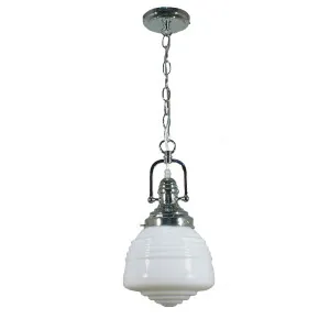 Opal Glass Paramount Chrome Pendant Light Dome by Lighting Inspirations, a Pendant Lighting for sale on Style Sourcebook