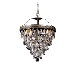 Bronze Cascade Crystal Drop Pendant Light Small by Lighting Inspirations, a Pendant Lighting for sale on Style Sourcebook