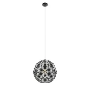 Black Eglo Skoura Pendant Light (E27) Small by Eglo, a Lighting for sale on Style Sourcebook