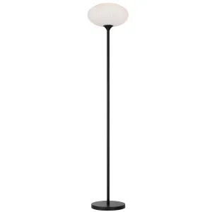 Telbix Nori Traditional Floor Lamp Black and Opal Glass by Telbix, a Floor Lamps for sale on Style Sourcebook