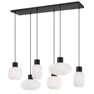 Telbix Nori Traditional Glass Pendant 6 Light by Telbix, a Pendant Lighting for sale on Style Sourcebook