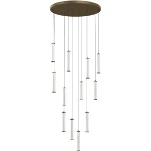 Calibo Charm Modern Fluted 12 Light Cluster Pendant Light Brass by Calibo, a Pendant Lighting for sale on Style Sourcebook