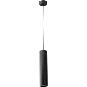 Calibo Canary Fluted 300mm Pendant Black by Calibo, a Pendant Lighting for sale on Style Sourcebook