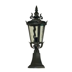 Albany Antique Bronze Pillar Mount Light IP44 Small by Lighting Inspirations, a Outdoor Lighting for sale on Style Sourcebook