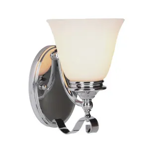Dallas Opal Glass Wall Bracket Light Chrome by Lighting Inspirations, a Wall Lighting for sale on Style Sourcebook
