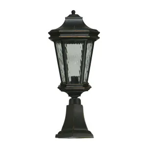 Tilburn Pillar Mount Light IP44 Antique Bronze by Lighting Inspirations, a Outdoor Lighting for sale on Style Sourcebook