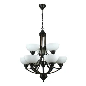 Houston Bronze Chain Pendant Light 9 Light by Lighting Inspirations, a Pendant Lighting for sale on Style Sourcebook