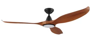 Eglo Noosa 52" DC Indoor/Outdoor Ceiling Fan With LED Light and Remote Control Teak and Black by Eglo, a Ceiling Fans for sale on Style Sourcebook