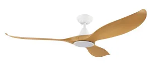Eglo Noosa 60" DC Indoor/Outdoor Ceiling Fan With LED Light and Remote Control Bamboo and White by Eglo, a Ceiling Fans for sale on Style Sourcebook