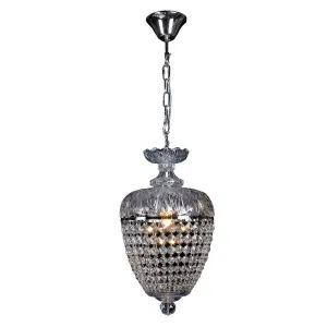 Chopin Crystal Basket Pendant Light 1 Light by Lighting Inspirations, a Pendant Lighting for sale on Style Sourcebook