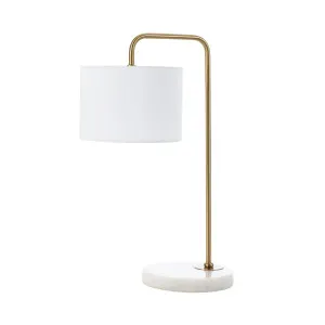 Telbix Ingrid 1 Light Table Lamp (E27) Gold and White by Telbix, a Table & Bedside Lamps for sale on Style Sourcebook