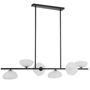 Telbix Zecca 6 Light Bar Pendant Black & Frost Glass by Telbix, a Pendant Lighting for sale on Style Sourcebook