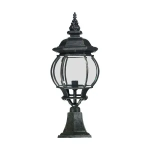 Flinders Antique Black Pillar Mount Light IP12 Large by Lighting Inspirations, a Outdoor Lighting for sale on Style Sourcebook