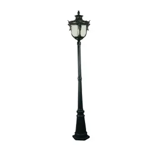 Wellington Post Top on Standard 3 Piece Post IP44 Antique Black by Lighting Inspirations, a Outdoor Lighting for sale on Style Sourcebook