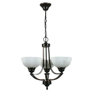 Houston Bronze Chain Pendant Light 3 Light by Lighting Inspirations, a Pendant Lighting for sale on Style Sourcebook