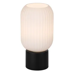 Nori Telbix Traditional Table Lamp Black and Opal Glass by Telbix, a Table & Bedside Lamps for sale on Style Sourcebook