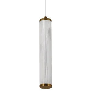 Calibo Charm Modern Fluted 1 Light Pendant Brass by Calibo, a Pendant Lighting for sale on Style Sourcebook