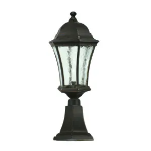 Strand Antique Bronze Pillar Mount Light IP44 Medium by Lighting Inspirations, a Outdoor Lighting for sale on Style Sourcebook
