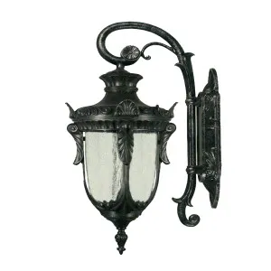 Wellington Antique Black Wall Light IP44 Large by Lighting Inspirations, a Outdoor Lighting for sale on Style Sourcebook