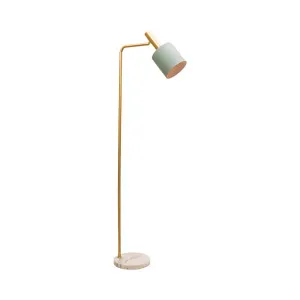 Mercator Addison Floor Lamp With Brushed Brass Metalware And White Marble Base Matte Jade by Mercator, a LED Lighting for sale on Style Sourcebook