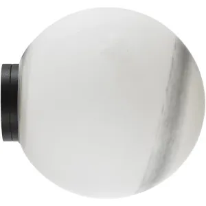 Calibo Crest Alabaster Glass 140mm Orb Wall Light Black by Calibo, a Outdoor Lighting for sale on Style Sourcebook