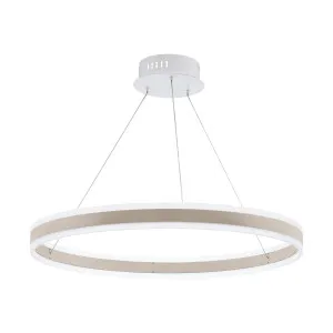 Eglo Tonarella Champagne Dimmable Designer LED Pendant Light 1 Ring by Eglo, a Pendant Lighting for sale on Style Sourcebook