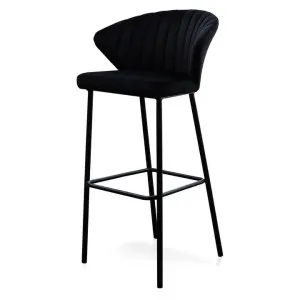 Ex Display - Heidi 65cm Fabric Bar Stool - Black Velvet - Last One by Interior Secrets - AfterPay Available by Interior Secrets, a Bar Stools for sale on Style Sourcebook