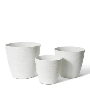 Chimalli Glazelite Planter Set 3 35 x 35 x 32cm  / 43 x 43 x 40cm / 50 x 50 x 46cm by null, a Baskets, Pots & Window Boxes for sale on Style Sourcebook